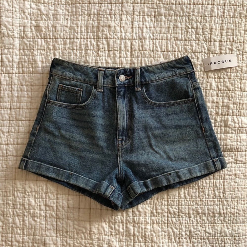 Pacsun High Rise Denim Mom Shorts